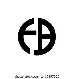 business company letter FB round logo design