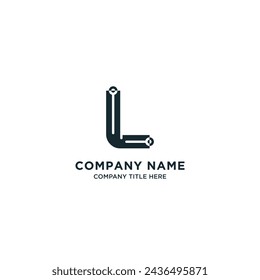 Business company letter l logo design with circuit technology concept