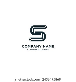 Business company letter s logo design with circuit technology concept