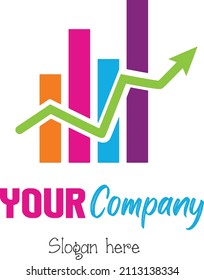 Business or company logo depicting growth dynamics with colorful graphics.