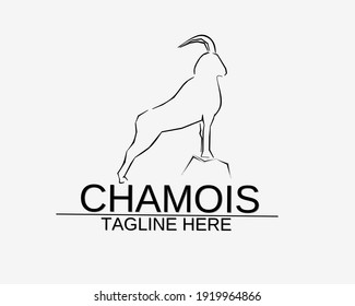 a business or company logo design shaped like a mountain goat or chamois animal.