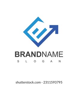 Business company logo, growing chart icon
