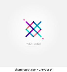 Business Company Logo Template. Line Style Design