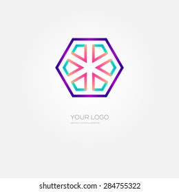Business Company Logo Template. Line Style Design