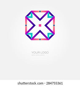 Business Company Logo Template. Line Style Design