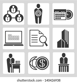 business and company management icons set