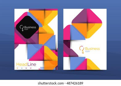 Business company profile brochure template, vector corporate brochure design