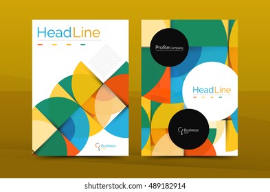 Business company profile brochure template, vector corporate brochure design