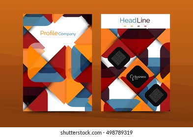 Business company profile brochure template, vector corporate brochure design