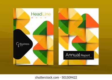 Business company profile brochure template, vector corporate brochure design