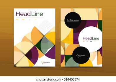 Business company profile brochure template, vector corporate brochure design