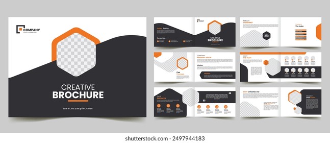  business company profile landscape brochure design for geometric shape	
