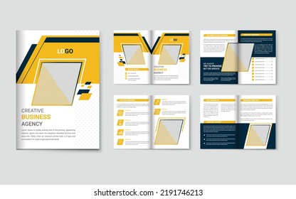 Business Company Profile Layout with Yellow Accents
Creative business 08 pages bifold brochure design