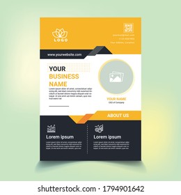 Business or company profile modern flyer illustrator template with profile photo in A4 page final print ready RGB file.