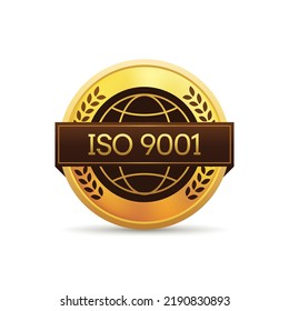 Business Company Quality International standardize organization ISO 9001 number verified label badge design