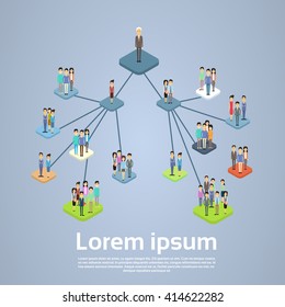 Business Company Structure Management Organisation Chart Businesspeople Group People Team 3d Isometric Vector Illustration