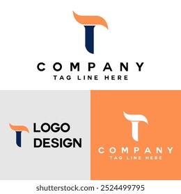 Business company T letter logo design