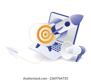 Business company target campaign flat illustration concept