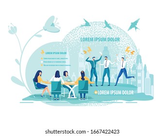 Business Company Team Learning to Prevent, Control and Manage Workplace Aggression. Banner with Copy Space for Extra Text. Group Noting Down Information. Office Worker Trying to Solve Conflict.
