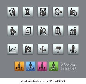 Business Company The vector file includes 5 color versions for each icon in different layers ----