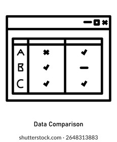 Icono de comparación de negocios con gráficos de marcas y barras cruzadas