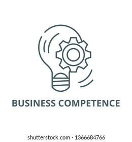 Business competence line icon, vector. Business competence outline sign, concept symbol, flat illustration