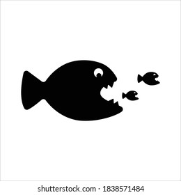Business Competition, Big fish, eliminate rivalries icon