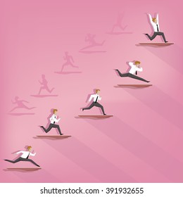 Business competition. Competitive advantage. Flat design business concept illustration.