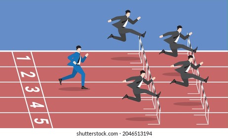 Business Competition Concept Faster Group Rival Stock Vector (Royalty ...