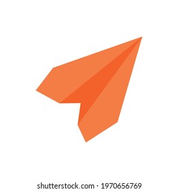 business competition concept vector orange paper plane in white background. Vektor EPS 10.