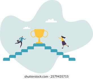 Business competition, employee motivation to success, rivalry or conflict, contest or challenge to achieve target,business concept.flat character.