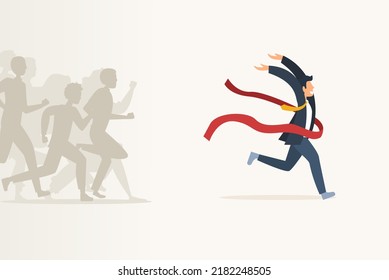 business competition illustration wins the running competition,Race lifestyle runner people, competition between men and women