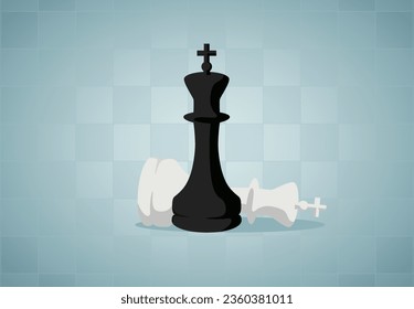 Business competition, leadership concept, chess board game.