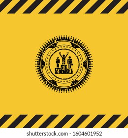 business competition, podium icon grunge warning sign emblem. Vector Illustration. Detailed.