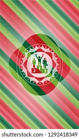 business competition, podium icon inside christmas emblem.