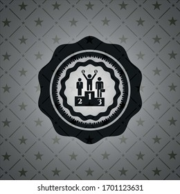 business competition, podium icon inside retro style black emblem