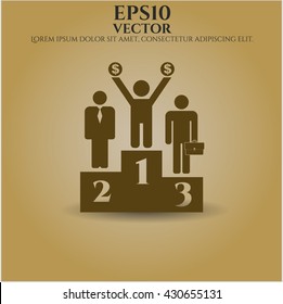 Icono vectorial de la Competencia Comercial (podio)