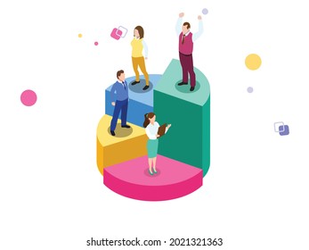 Business Competition Vector Concept. Group Of Business People Standing On Their Position Podium