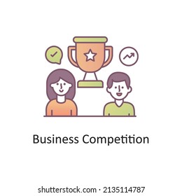 Business Competition Vektorgrafik gefüllt Outline Icon Design Illustration. Unternehmenspartnerschaft Symbol auf weißem Hintergrund EPS10-Datei