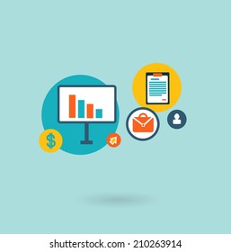 Business composition of icons
