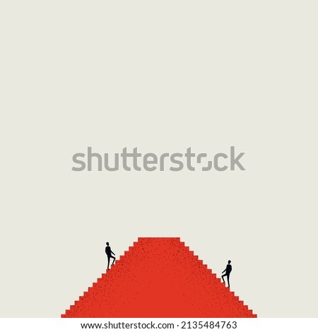 Business compromise vector concept. Symbol of settlement, negotiation, agreement, common ground. Minimal design eps10 illustration