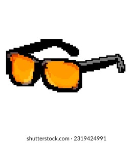 vector retro de arte de píxeles de juegos de gafas de computadora de negocios. gafas de computadora de negocios de bit. ilustración vintage antigua