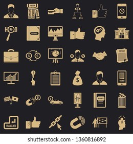 Business computer icons set. Simple style of 36 business computer vector icons for web for any design