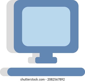Computadora empresarial, ilustración, vector, en un fondo blanco.