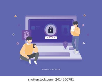 Business Computer Mobile Security Illustration