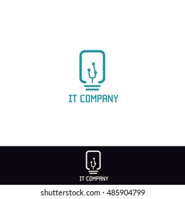 Business computer IT technology company startup vector logo icon