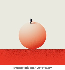 Concentración empresarial, balance, concepto de vector de equilibrio. Símbolo de trabajo duro, profesional. Ilustración mínima de eps10.