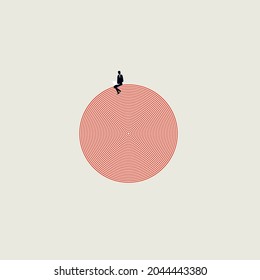 Business concentration, hard work vector concept. Symbol of a professional, focus, entrepreneur. Minimal eps10 illustration.