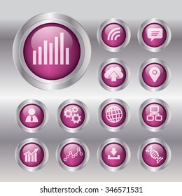 Business concept with 13 glass button, parts, steps or processes. Can be used for workflow layout, diagram, number options, web design.