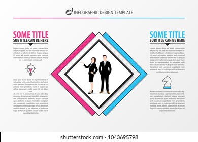 Business concept with 2 steps. Infographic design template. Vector illustration